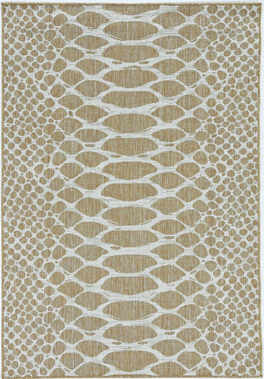 8' X 8' Ivory Abstract Indoor Outdoor Area Rug