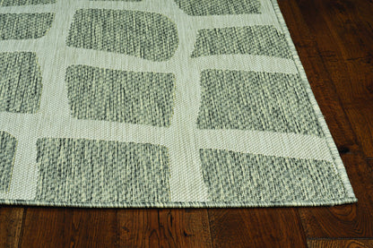 3' X 4' Gray and Ivory Cobblestone Area Rug