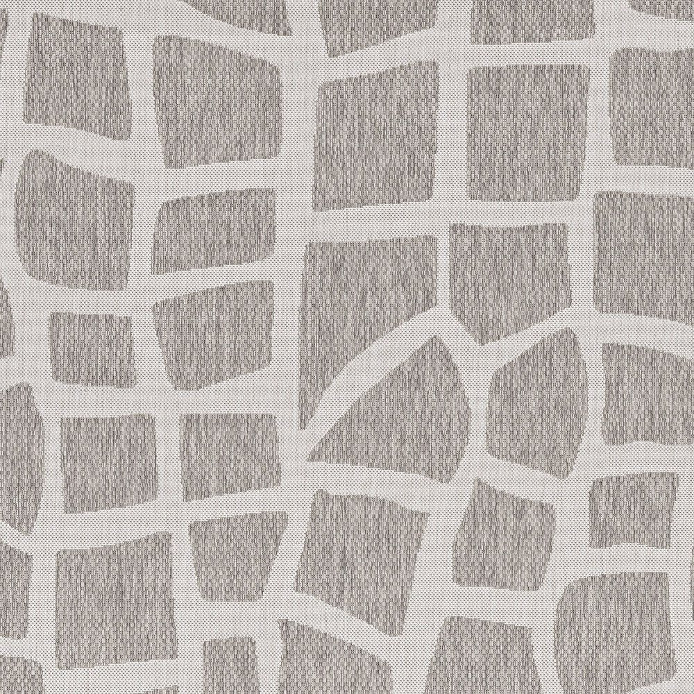 8' X 11' Gray And Ivory Cobblestone Area Rug