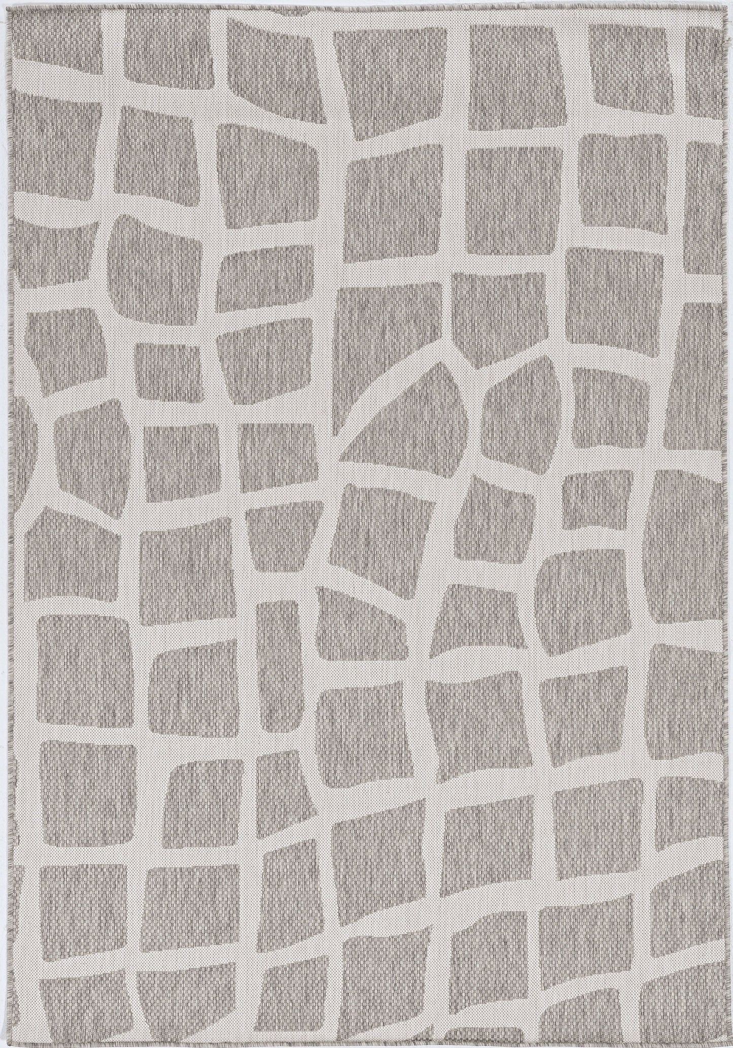 3' X 4' Gray and Ivory Cobblestone Area Rug