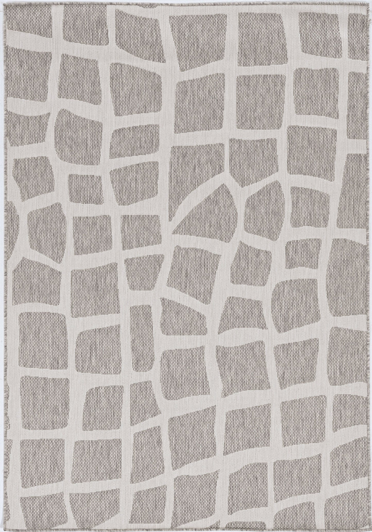 3' X 5' Gray and Ivory Cobblestone Area Rug