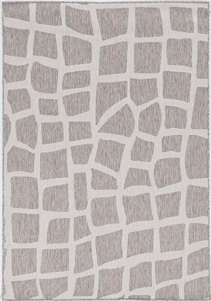 3' X 5' Gray and Ivory Cobblestone Area Rug