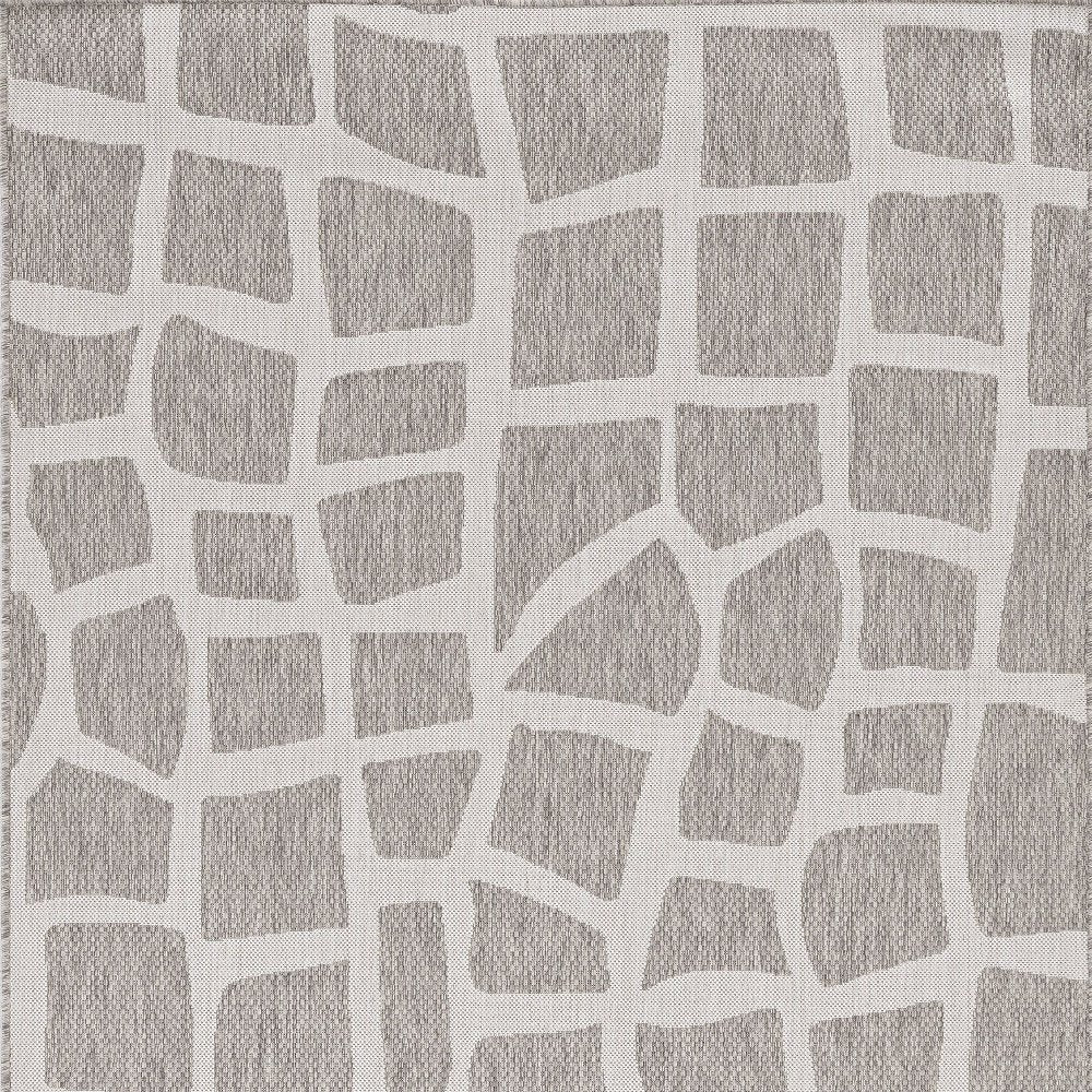 8' X 11' Gray And Ivory Cobblestone Area Rug