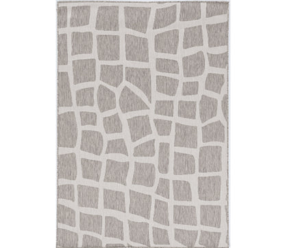 3' X 4' Gray and Ivory Cobblestone Area Rug