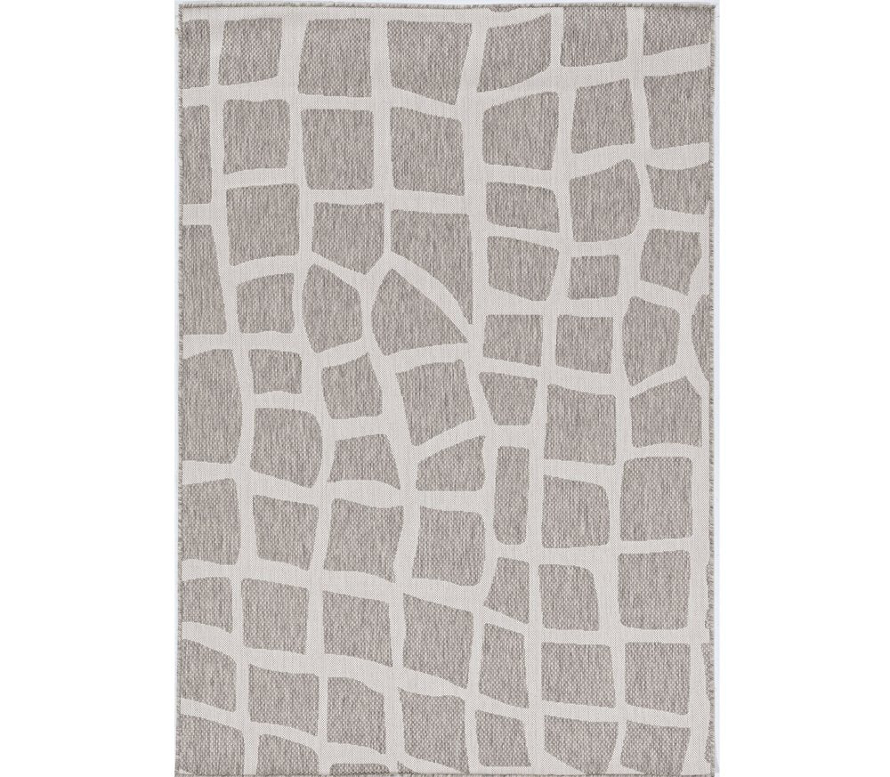 3' X 5' Gray and Ivory Cobblestone Area Rug