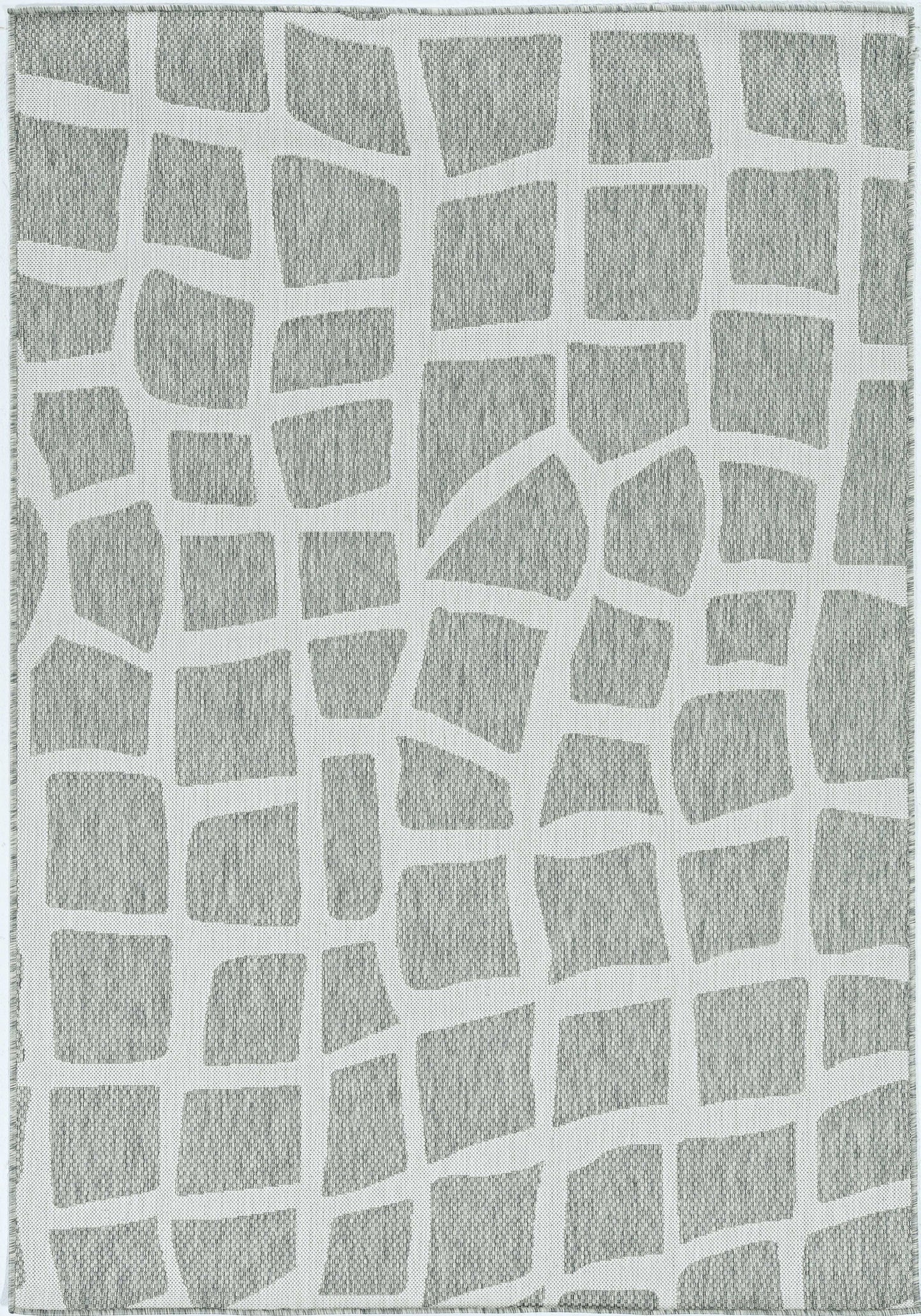 3' X 4' Gray and Ivory Cobblestone Area Rug