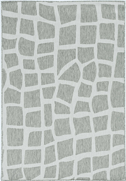 3' X 4' Gray and Ivory Cobblestone Area Rug