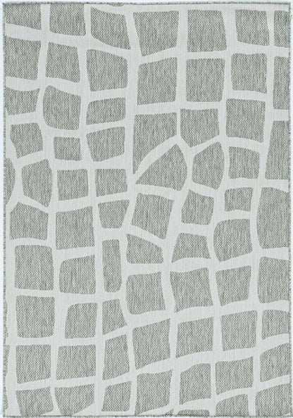 8' X 11' Gray And Ivory Cobblestone Area Rug