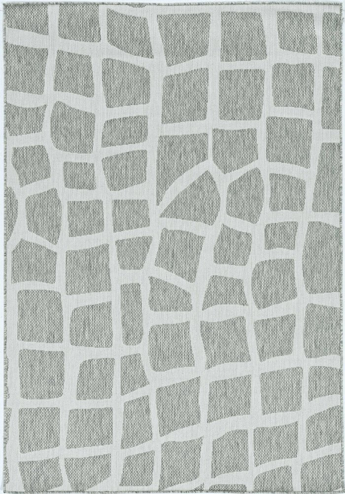 8' X 11' Gray And Ivory Cobblestone Area Rug