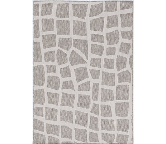 8' X 11' Gray And Ivory Cobblestone Area Rug