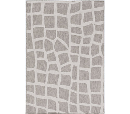 8' X 11' Gray And Ivory Cobblestone Area Rug