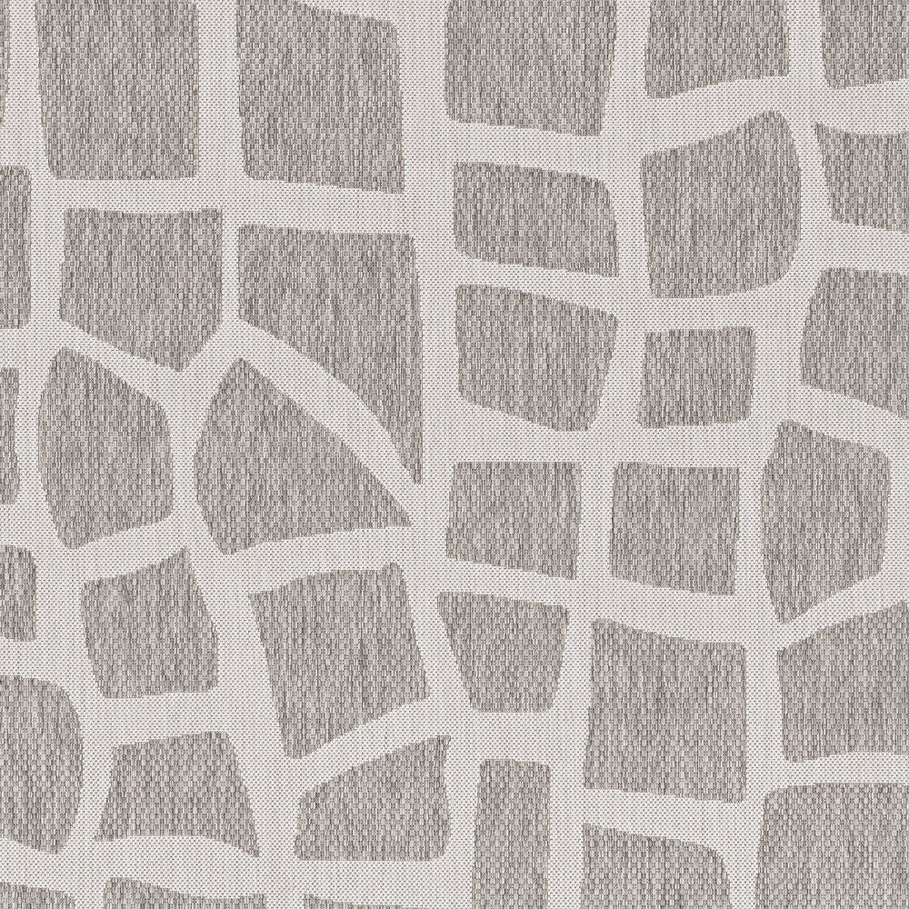 3' X 4' Gray and Ivory Cobblestone Area Rug