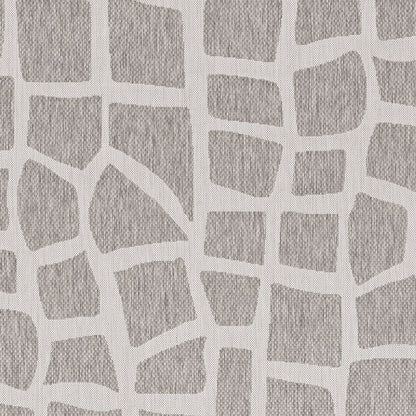 3' X 5' Gray and Ivory Cobblestone Area Rug