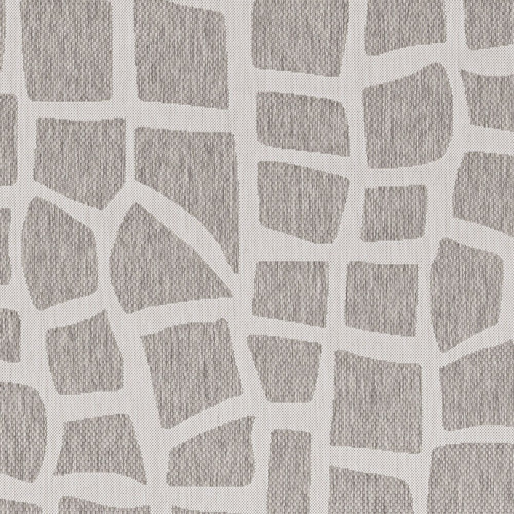 8' X 11' Gray And Ivory Cobblestone Area Rug