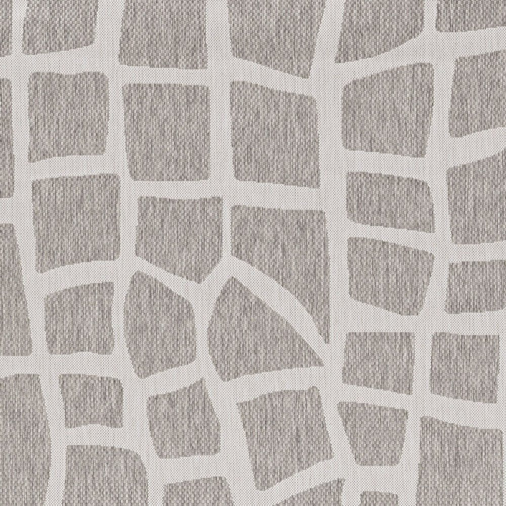 8' X 11' Gray And Ivory Cobblestone Area Rug