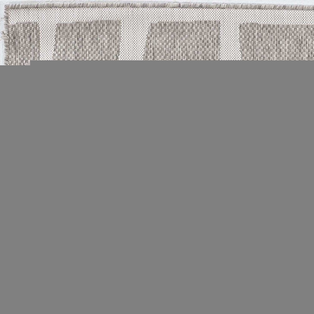 8' Gray Abstract Indoor Outdoor Area Rug