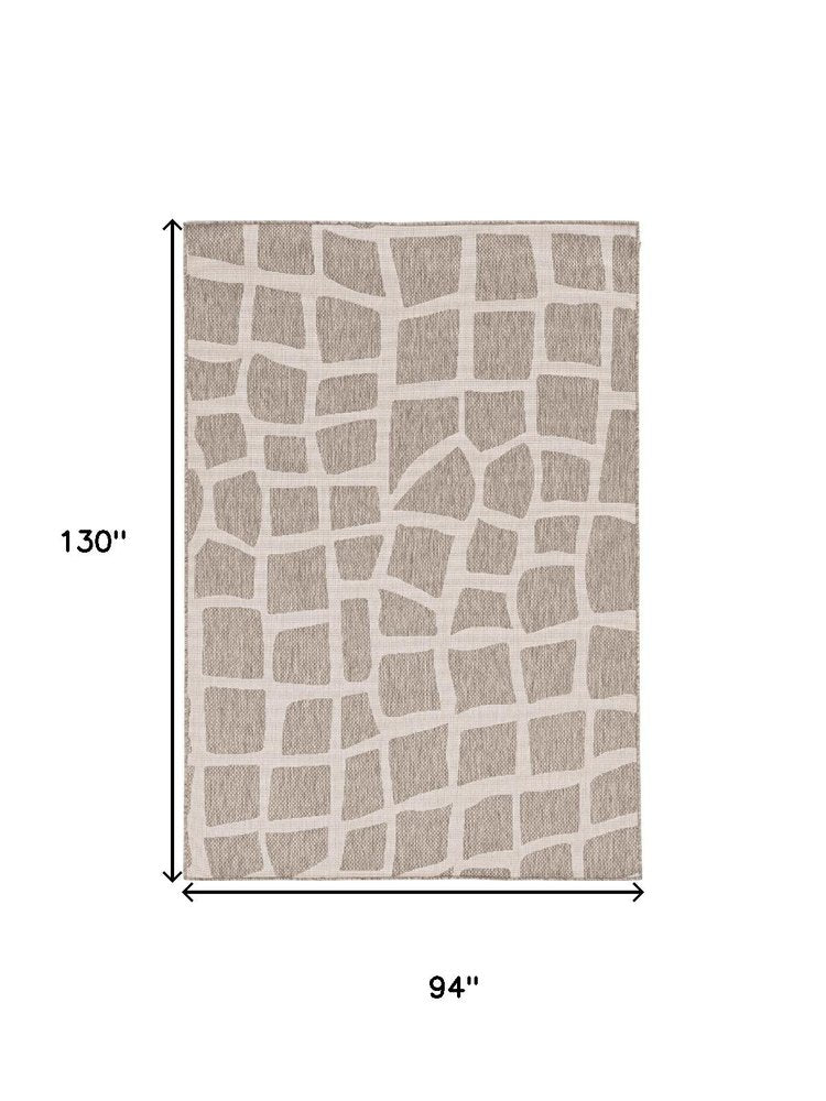 8' X 11' Gray And Ivory Cobblestone Area Rug