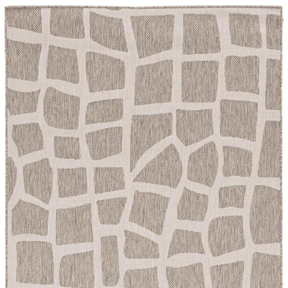 8' X 11' Gray And Ivory Cobblestone Area Rug