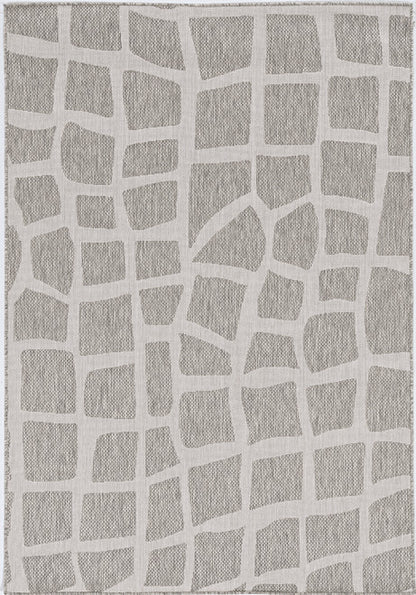 3' X 4' Gray and Ivory Cobblestone Area Rug