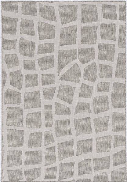 8' X 11' Gray And Ivory Cobblestone Area Rug