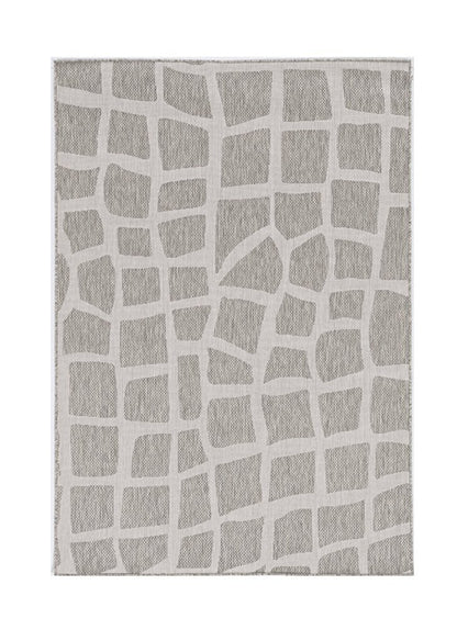 8' X 11' Gray And Ivory Cobblestone Area Rug