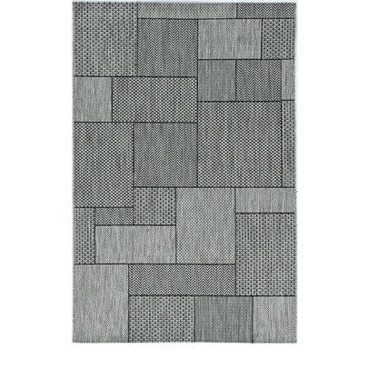 8' X 11' Gray Southwestern Indoor Outdoor Area Rug