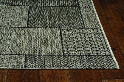 8' X 11' Gray Southwestern Indoor Outdoor Area Rug