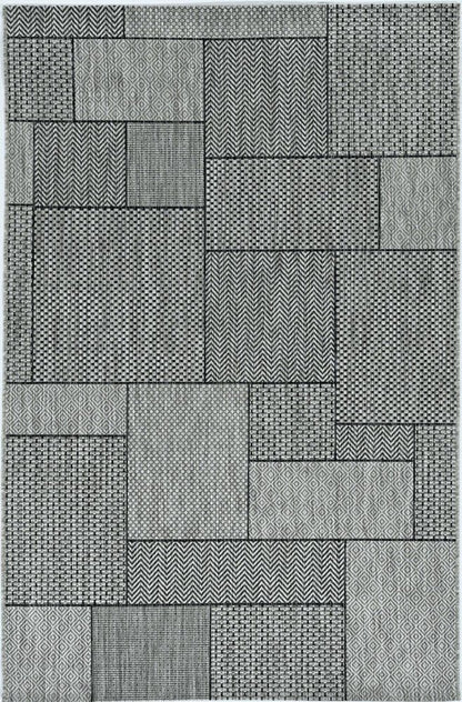 8' X 11' Gray Southwestern Indoor Outdoor Area Rug