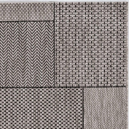 8' X 11' Gray Southwestern Indoor Outdoor Area Rug