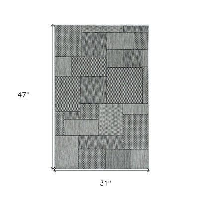 8' X 11' Gray Southwestern Indoor Outdoor Area Rug