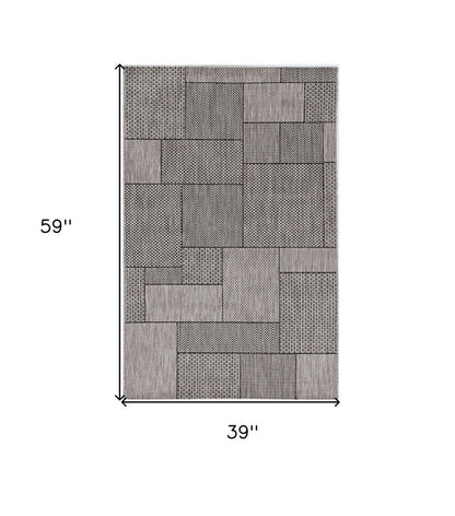8' X 11' Gray Southwestern Indoor Outdoor Area Rug