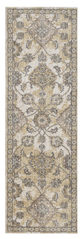 2' X 3' Ivory Beige And Gray Wool Floral Medallion Area Rug