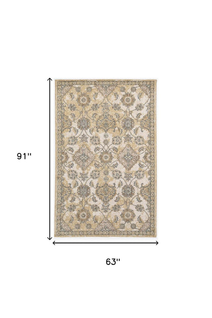 63 X 91 Ivory  Sand Wool Rug