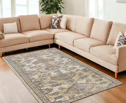 63 X 91 Ivory  Sand Wool Rug