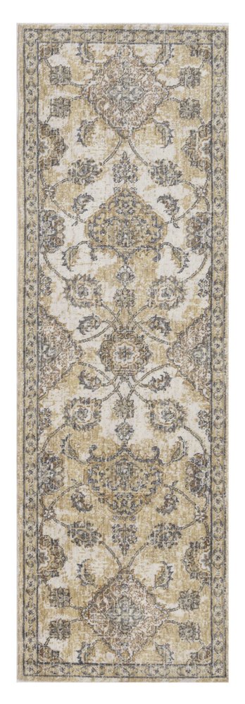 2' X 3' Ivory Beige And Gray Wool Floral Medallion Area Rug