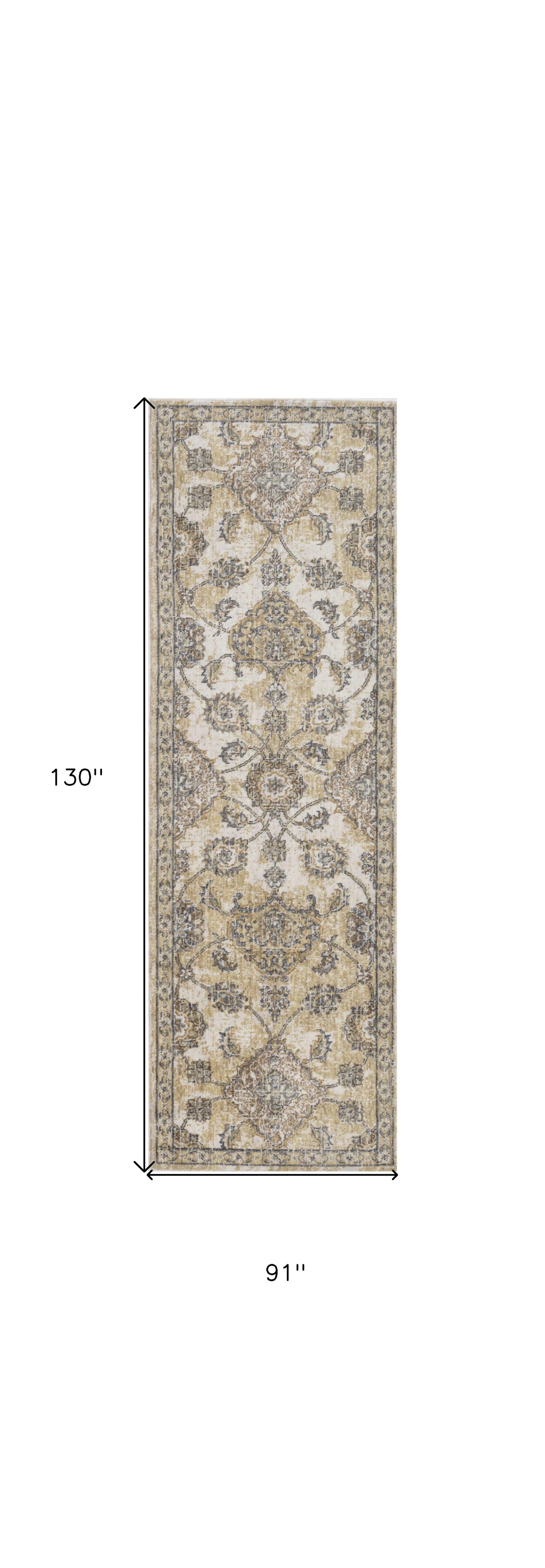 63 X 91 Ivory  Sand Wool Rug