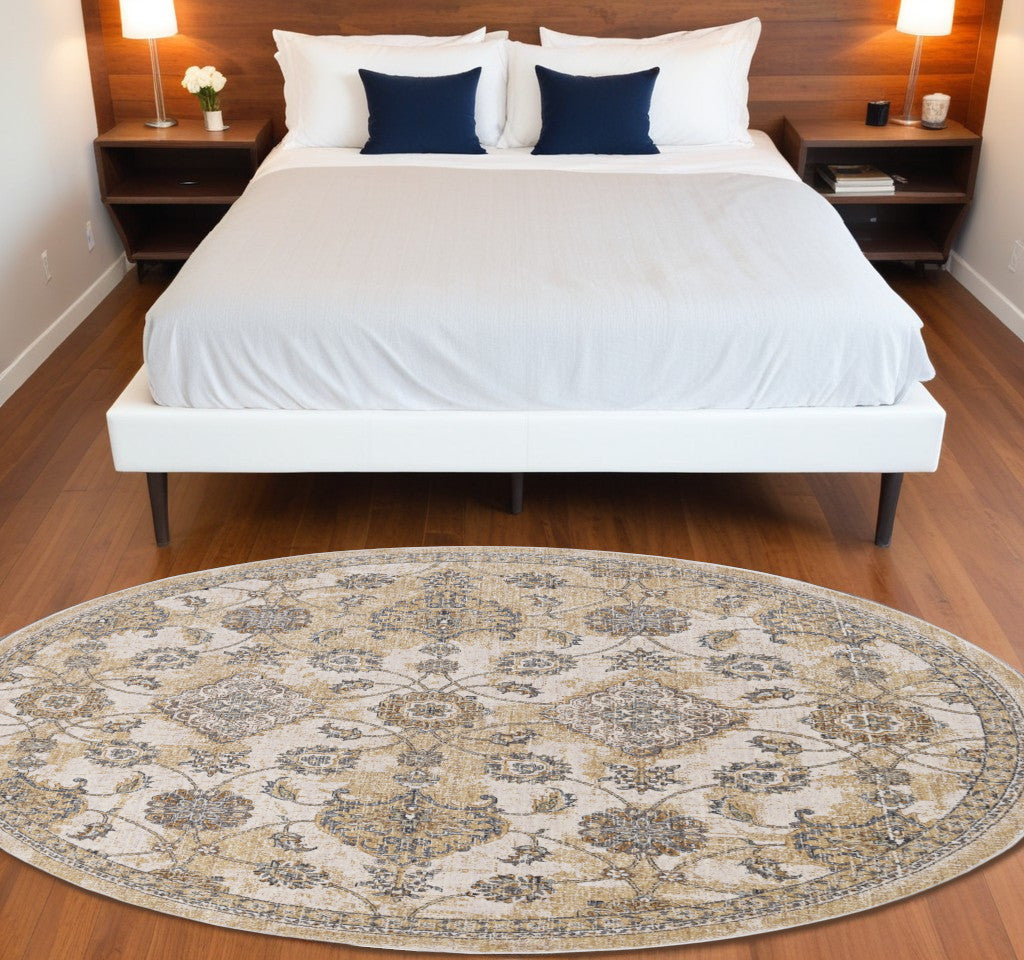 63 X 91 Ivory  Sand Wool Rug