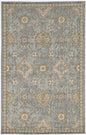 2' X 3' Sage Orange And Gray Wool Floral Distressed Area Rug
