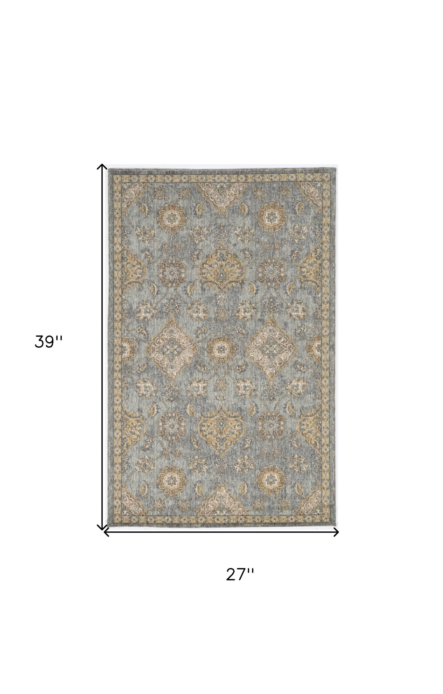 8' Sage Green Machine Woven Vintage Traditional Indoor Runner Rug