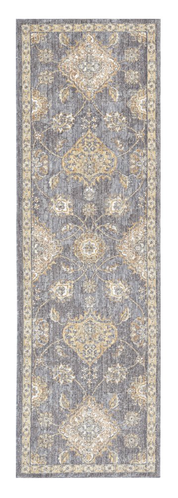 2' X 3' Sage Orange And Gray Wool Floral Distressed Area Rug
