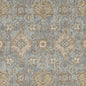 8' Sage Orange And White Wool Floral Distressed Runner Rug