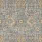 2' X 3' Sage Orange And Gray Wool Floral Distressed Area Rug