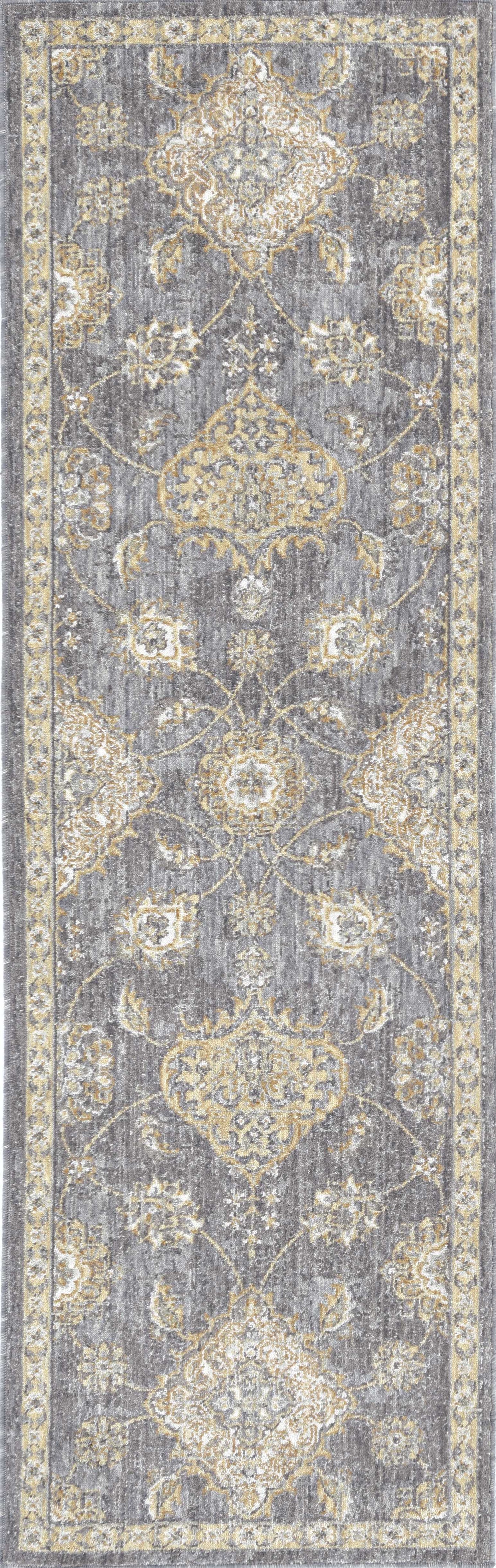 2' X 3' Sage Orange And Gray Wool Floral Distressed Area Rug