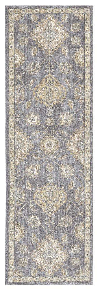 2' X 3' Sage Orange And Gray Wool Floral Distressed Area Rug