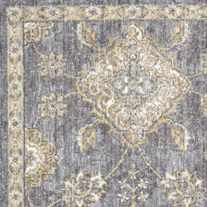 2' X 3' Sage Orange And Gray Wool Floral Distressed Area Rug