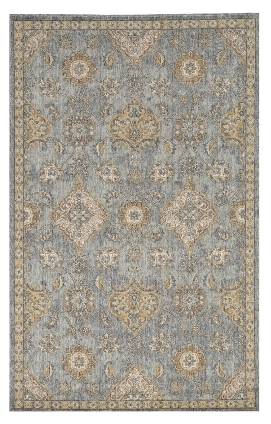 8' Sage Green Machine Woven Vintage Traditional Indoor Runner Rug