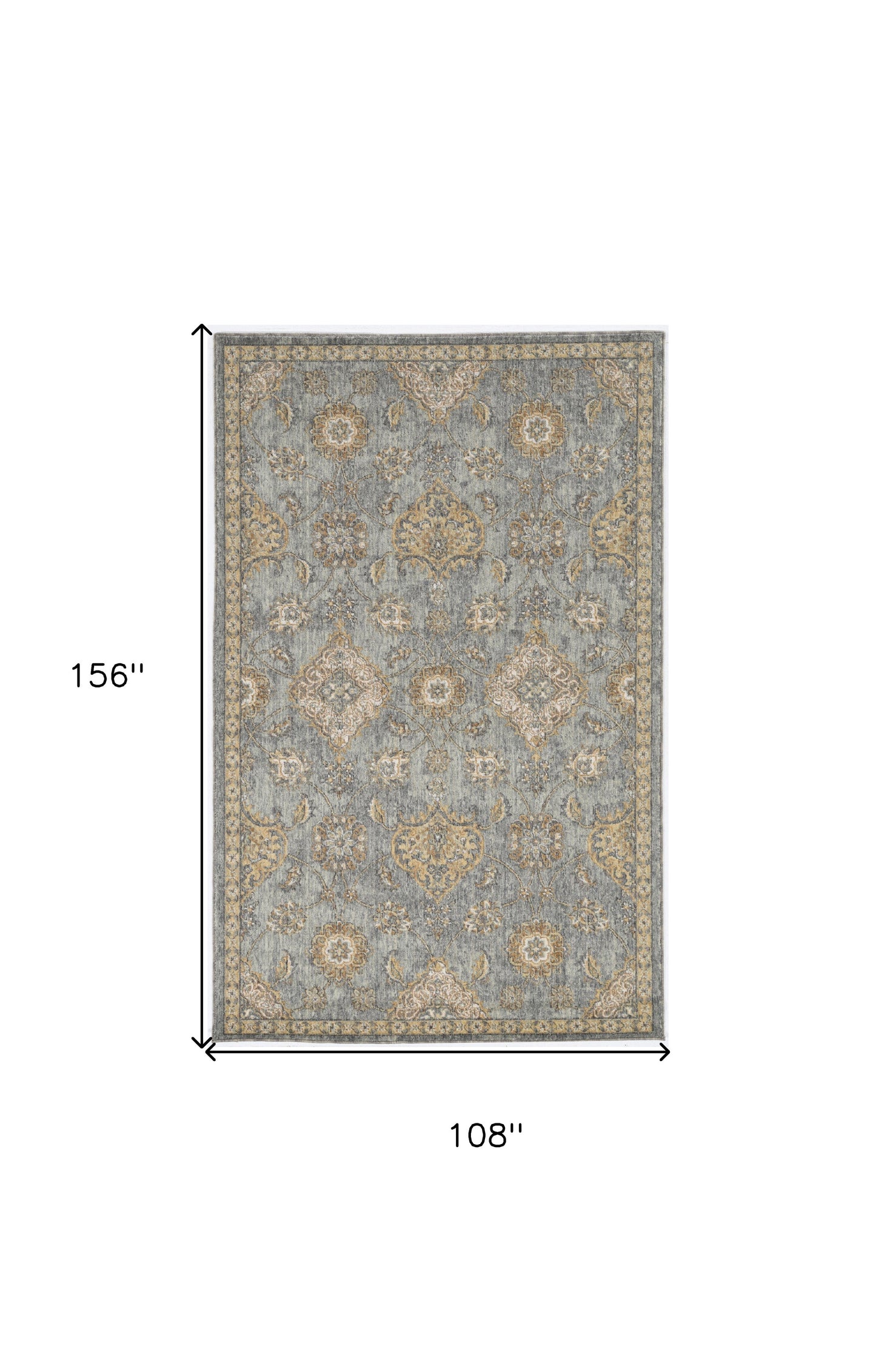 8' Sage Green Machine Woven Vintage Traditional Indoor Runner Rug