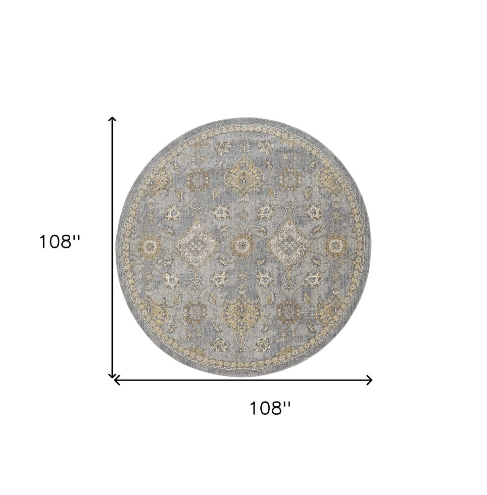 2' X 3' Sage Orange And Gray Wool Floral Distressed Area Rug