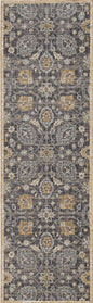 8' Taupe Orange And Gray Wool Floral Distressed Runner Rug