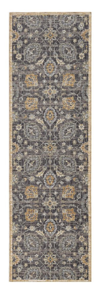 9' X 13' Taupe Orange And Gray Wool Floral Distressed Area Rug